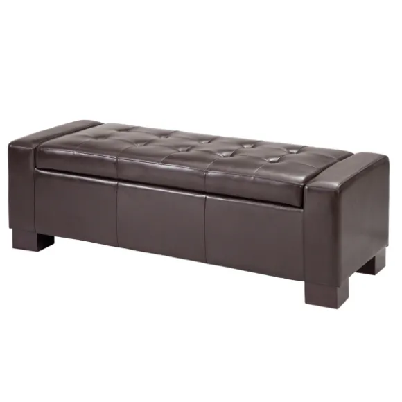 Kirkland's Home Benches & Ottomans-Hudson Tufted Faux Leather Storage Bench