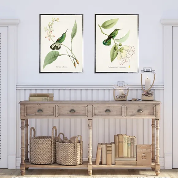 Kirkland's Home Framed Art-Hummingbirds On Flowers 2-Pc. Framed Art Print Set