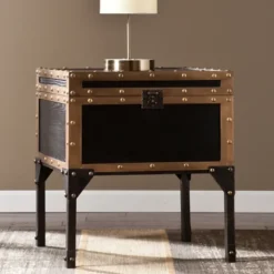 Kirkland's Home Accent & End Tables-Hypatia Travel Trunk Side Table