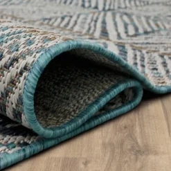 Kirkland's Home Outdoor Rugs-Ikat Diamond Indigo Outdoor Area Rug, 5X7