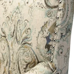 Kirkland's Home Accent Chairs-Indigo And Yellow Floral Upholstered Accent Chair