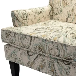 Kirkland's Home Accent Chairs-Indigo And Yellow Floral Upholstered Accent Chair