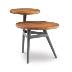 Kirkland's Home Accent & End Tables-Industrial Two-Tiered Gunmetal Accent Table
