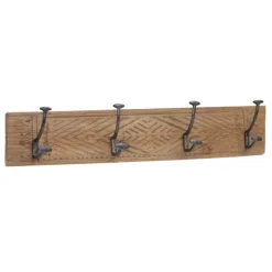 Kirkland's Home Hooks-Intricate Carved Diamond Wood Wall Hooks