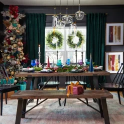 Kirkland's Home Dining Chairs-Ivan Wood And Metal Dining Bench