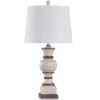 Kirkland's Home Table Lamps-Ivory And Gray Wood Grain Table Lamp