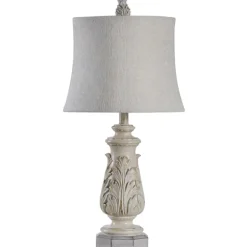 Kirkland's Home Table Lamps-Ivory Leaf Scroll Table Lamp
