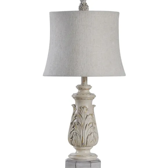Kirkland's Home Table Lamps-Ivory Leaf Scroll Table Lamp