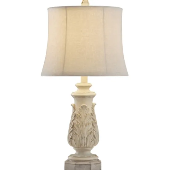 Kirkland's Home Table Lamps-Ivory Leaf Scroll Table Lamp