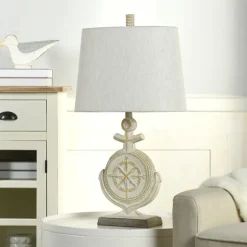 Kirkland's Home Table Lamps-Ivory Nautical Anchor Table Lamp