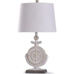 Kirkland's Home Table Lamps-Ivory Nautical Anchor Table Lamp