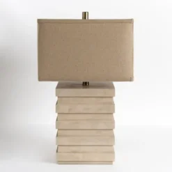 Kirkland's Home Table Lamps-Ivory Square Tiered Table Lamp