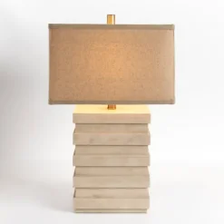 Kirkland's Home Table Lamps-Ivory Square Tiered Table Lamp