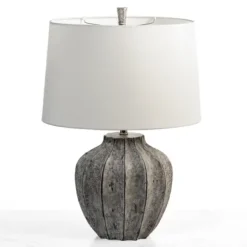 Kirkland's Home Table Lamps-Jaxson Stone Gray Table Lamp