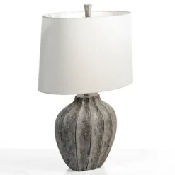 Kirkland's Home Table Lamps-Jaxson Stone Gray Table Lamp