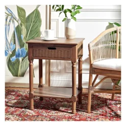 Kirkland's Home Accent & End Tables-Karson Carved Turned Legs Accent Table