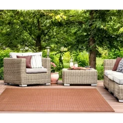 Kirkland's Home Outdoor Rugs-Kaya Rust Gradient Indoor/Outdoor Area Rug, 4X7