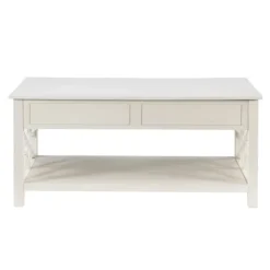 Kirkland's Home Coffee Tables-Lattice Raised Top Storage Coffee Table