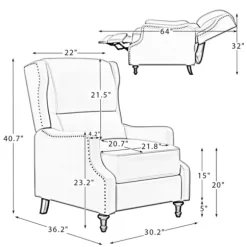 Kirkland's Home Accent Chairs-Leather Nailhead Trim Classic Recliner