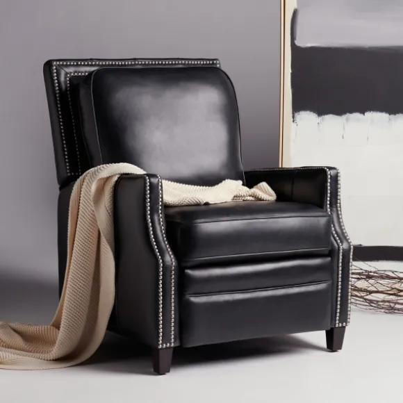 Kirkland's Home Accent Chairs-Leather Nailhead Trim Recliner