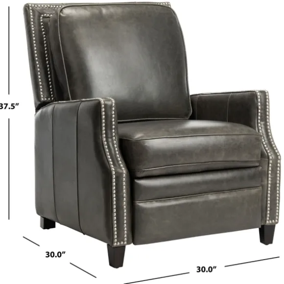 Kirkland's Home Accent Chairs-Leather Nailhead Trim Recliner