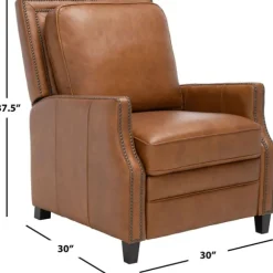 Kirkland's Home Accent Chairs-Leather Nailhead Trim Recliner