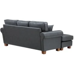 Kirkland's Home Sofas & Loveseats-Leather Rolled Arm Sectional