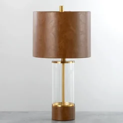 Kirkland's Home Table Lamps-Leather Watson Table Lamp