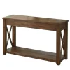 Kirkland's Home Console Tables-Leyton X-Bar Side Panel Console Table
