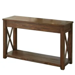 Kirkland's Home Console Tables-Leyton X-Bar Side Panel Console Table