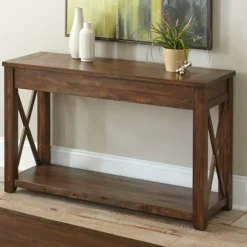 Kirkland's Home Console Tables-Leyton X-Bar Side Panel Console Table