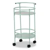 Kirkland's Home Kitchen Islands & Bar Carts-Light Blue Round Metal Bar Cart