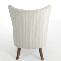 Kirkland's Home Accent Chairs-Light Blue Stripe Wingback Accent Chair