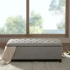 Kirkland's Home Benches & Ottomans-Light Button Tufted Storage Bench