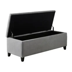 Kirkland's Home Benches & Ottomans-Light Button Tufted Storage Bench