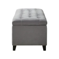 Kirkland's Home Benches & Ottomans-Light Button Tufted Storage Bench