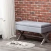 Kirkland's Home Benches & Ottomans-Light Button Tufted Storage Cross Leg Bench
