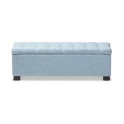 Kirkland's Home Benches & Ottomans-Light Grid Tufted Upholstered Ottoman