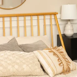 Kirkland's Home Beds & Headboards-Light Oak Modern Spindle Wooden Queen Bed