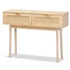 Kirkland's Home Console Tables-Light Oak Rat And Wood Console Table