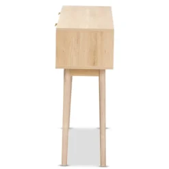 Kirkland's Home Console Tables-Light Oak Rat And Wood Console Table