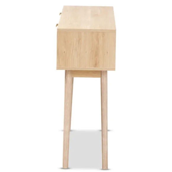 Kirkland's Home Console Tables-Light Oak Rat And Wood Console Table