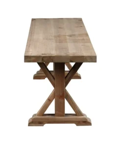 Kirkland's Home Benches & Ottomans-Light Reclaimed Wood Hourglass Base Bench