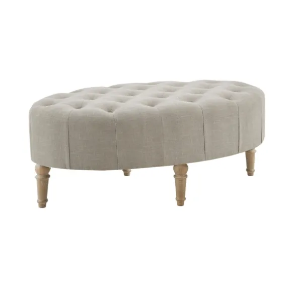 Kirkland's Home Benches & Ottomans-Light Tufted Button Martha Stewart Ottoman