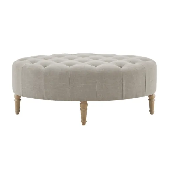 Kirkland's Home Benches & Ottomans-Light Tufted Button Martha Stewart Ottoman