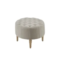 Kirkland's Home Benches & Ottomans-Light Tufted Button Martha Stewart Ottoman