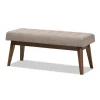 Kirkland's Home Benches & Ottomans-Light Tufted Walnut Wood Bench
