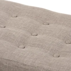 Kirkland's Home Benches & Ottomans-Light Tufted Walnut Wood Bench