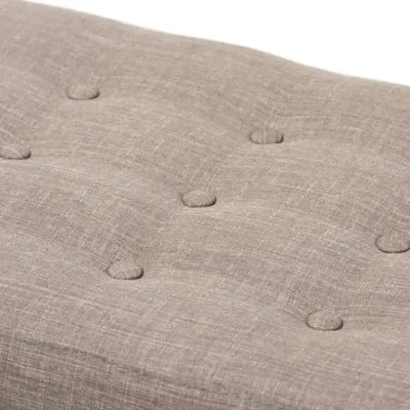 Kirkland's Home Benches & Ottomans-Light Tufted Walnut Wood Bench