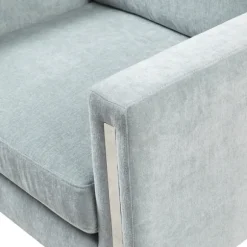 Kirkland's Home Accent Chairs-Light Velvet And Chrome Accent Chair